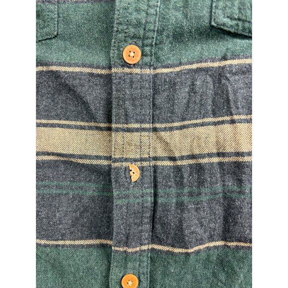 Tree Brand Supply Flannel Shirt Men's Medium Green Striped Nomad Division - Picture 7 of 10